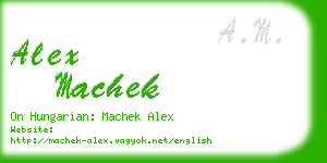 alex machek business card